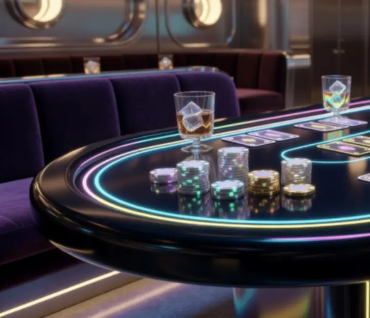 Designový pokerový stůl uprostřed restaurace Wonderstar s. r. o.